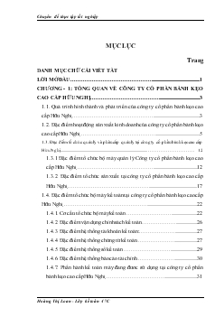 Chuyên đề Một số vấn đề hoàn thiện công tác kế toán nguyên vật liệu tại công ty cổ phần bánh kẹo cao cấp Hữu Nghị