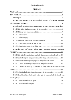 Chuyên đề Nâng cao hiệu quả sử dụng vốn tại Công ty cổ phần thương mại và vận tải Petrolimex Hà Nội