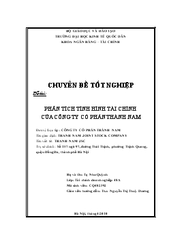 Chuyên đề Phân tích tình hình tài chính của công ty cổ phần Thành Nam