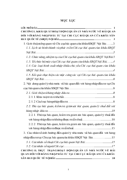 Chuyên đề Quản lý nhà nước về hải quan đối với hàng nhập đầu tư tại Chi cục hải quan cửa khẩu sân bay quốc tế Nội Bài: thực trạng và giải pháp hoàn thiện