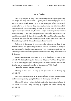 Chuyên đề Tổ chức kế toán tiền lương và các khoản trích theo lương tại công ty cổ phần đầu tư và thương mại V.I.S.T.A.R