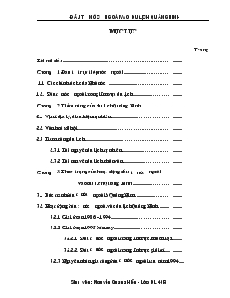 Đề án Đầu tư nước ngoài vào du lịch Quảng Ninh giai đoạn từ 1986 đến nay