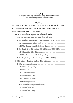 Đề án Giải pháp thúc đẩy xuất khẩu hàng dệt may Việt Nam vào thị trường EU thời kỳ hậu WTO