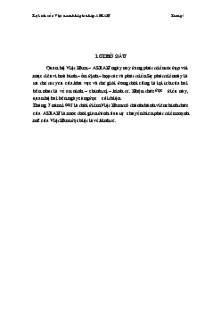 Đề tài Lợi ích của Việt nam khi gia nhập ASEAN