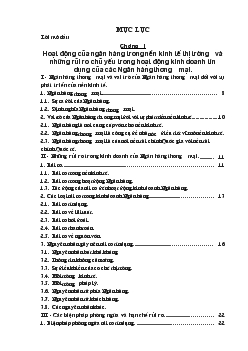 Luận văn Các giải pháp phòng ngừa và hạn chế rủi ro trong kinh doanh tín dụng của Ngân hàng thưong mại