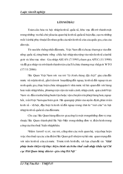 Luận văn Giải pháp hoàn thiện việc thực hiện chính sách thu thuế xuất nhập khẩu tại Chi cục Hải Quan hàng đầu tư - Gia công Hà Nội
