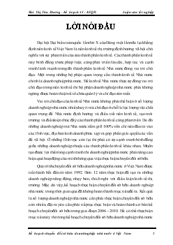 Luận văn Giải pháp thực hiện kế hoạch chuyển đổi sở hữu doanh nghiệp nhà nước ở Việt Nam giai đoạn 2006 – 2010