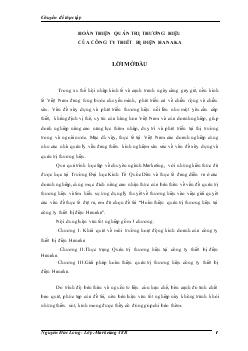 Luận văn Hoàn thiện quản trị thương hiệu tại công ty thiết bị điện Hanaka