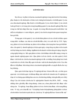Luận văn Một số giải pháp nhằm hoàn thiện phương pháp phân tích tài chính nhằm làm lành mạnh nền tài chính tại Xí nghiệp đá hoa granito Hà nội