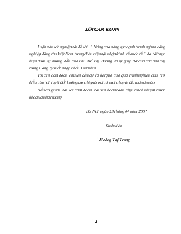 Luận văn Nâng cao năng lực cạnh tranh ngành công nghiệp đóng tàu Việt Nam trong điều kiện hội nhập kinh tế quốc tế