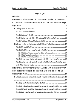 Luận văn Quản lý nguồn vốn ODA cho vay lại tại sở giao dịch III – ngân hàng đầu tư và phát triển Việt Nam. Thực trạng và giải pháp