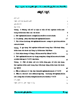 Luận văn Tăng cường vận dụng thử nghiệm kiểm soát trong kiểm toán báo cáo tài chính tại Công ty Kiểm toán Việt Nam (VACO)”