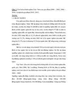 Tiểu luận Tìm hiểu chuẩn nghèo Việt Nam các giai đoạn 2000 – 2005, 2006 – 2010, và dự kiến giai đoạn 2010 - 2015