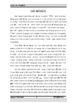 Đề tài Các giải pháp nâng cao sức cạnh tranh của sản phẩm xuất khẩu ở công ty dệt may Hà Nội (Hanosimex)