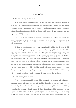 Đề tài Định hướng chiến lược và các giải pháp chủ yếu nhằm phát triển ngoại thương Việt nam trong thời gian tới