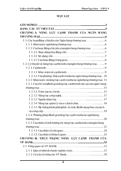 Đề tài Giải pháp nâng cao năng lực cạnh tranh của Ngân hàng thương mại cổ phần các doanh nghiệp ngoài quốc doanh Việt Nam