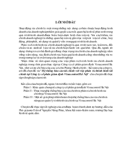 Đề tài Hệ thống Báo cáo tài chính với việc phân tích tình hình tài chính tại Công ty cổ phần giám định Vinacontrol Hà Nội