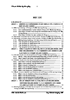 Đề tài Hoàn thiện hạch toán thành phẩm, tiêu thụ thành phẩm và xác định kết quả kinh doanh tại Công ty Cơ Khí Quang Trung