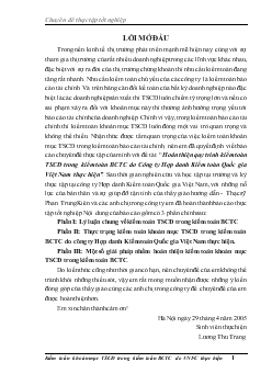 Đề tài Hoàn thiện quy trình kiểm toán TSCĐ trong kiểm toán BCTC do Công ty Hợp danh Kiểm toán Quốc gia Việt Nam thực hiện