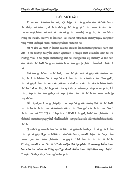 Đề tài Hoàn thiện thủ tục phân tích trong kiểm toán Báo cáo tài chính do Công ty Hợp danh Kiểm toán Việt Nam thực hiện