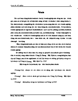Đề tài Lợi nhuận và những giải pháp nâng cao lợi nhuận tại Công ty Thương Mại Dịch Vụ - TSC