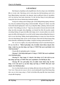 Đề tài Một số giải pháp chủ yếu nhằm hoàn thiện công tác bán hàng và dịch vụ sau bán hàng tại Công ty TNHH Nhà nước một thành viên Thiết bị đo điện