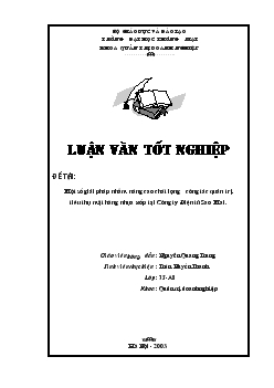 Đề tài Một số giải pháp nhằm nâng cao chất lượng công tác quản trị tiêu thụ mặt hàng nhựa xốp tại Công ty Điện tử Sao Mai