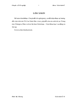 Đề tài Một số yếu tố ảnh hưởng đến tiền lương của người lao động ở Việt Nam trong giai đoạn từ năm 2004 đến năm 2006