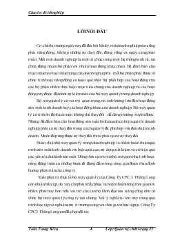 Đề tài Nâng cao chất lượng quản lý và thi công ở công ty CPC 3 Thăng Long