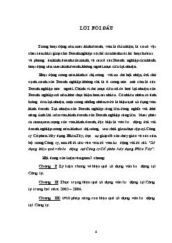 Đề tài Sử dụng hiệu quả vốn lưu động tại Công ty Cổ phần Xây dựng Miền Tây