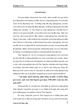Đề tài Vận dụng một số phương pháp thống kê phân tích biến động giá trị sản xuất tỉnh Thái Nguyên giai đoạn 1990-2005 và dự báo đến năm 2010