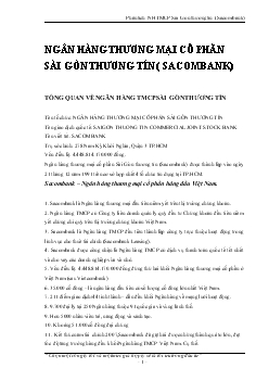 Ngân hàng thương mại cổ phần sài gòn thương tín (sacombank)