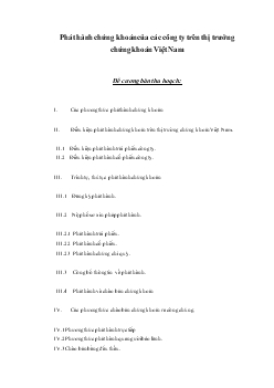 Phát hành chứng khoán của các công ty trên thị trường chứng khoán Việt Nam