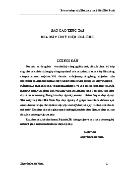 Báo cáo thực tập nhà máy thuỷ điện Hoà Bình
