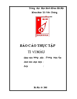 Báo cáo thực tập: Tìm hiểu và sửa chữa Tivi màu