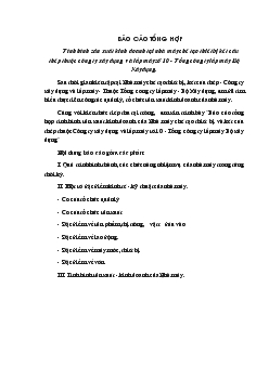 Báo cáo tổng hợp tình hình sản xuất kinh doanh tại nhà máy chế tạo thiết bị kết cấu thép thuộc công ty xây dựng và lắp máy số 10 - Tổng công ty lắp máy bộ xây dựng