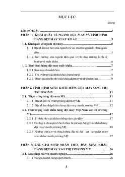 Các giải pháp nhằm thúc đẩy xuất khẩu hàng dệt may sang thị trường Mỹ