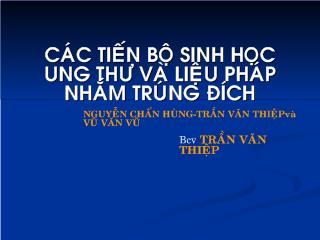 Các tiến bộ sinh học ung thư và liệu pháp nhắm trúng đích