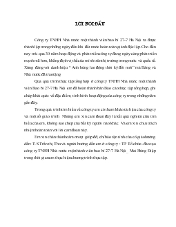 Đặc điểm, tình hình hoạt động của công ty trách nhiệm nhà nước một thành viên bao bì 27-7 Hà Nội