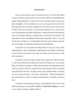 Đề tài Giải pháp nhằm đẩy mạnh hoat động kinh doanh Nhập khẩu ở Công ty Máy và phụ tùng - Machinoimport