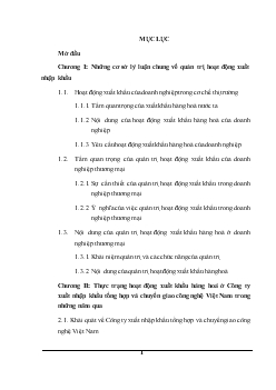 Đề tài Hoàn thiện quản trị hoạt động xuất khẩu hàng hoá ở công ty xuất nhập khẩu tổng hợp và chuyển giao công nghệ Việt Nam