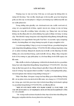 Đề tài Một số giải pháp nhằm đẩy mạnh nghiệp vụ giao nhận vận chuyển hàng hoá xuất nhập khẩu bằng đừòng hàng không ở công ty Vinatrans