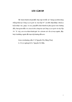 Đề tài Một số giải pháp nhằm nâng cao khả năng thắng thầu của Công ty cơ giới và xây lắp 14