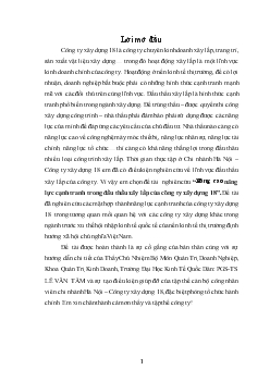 Đề tài Nâng cao năng lực cạnh tranh trong đấu thầu xây lắp của công ty xây dựng 18