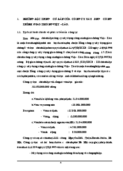 Đề tài Những đặc trưng cơ bản của công ty xây dưng công trình giao thông Việt – Lào