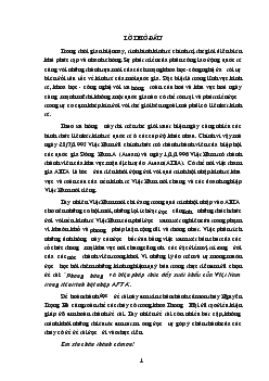Đề tài Phương hướng và biện pháp thúc đẩy xuất khẩu của Việt Nam trong tiến trình hội nhập AFTA