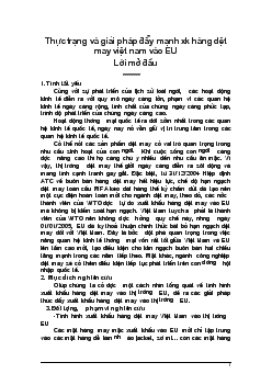 Đề tài Thực trạng và giải pháp đẩy mạnh xk hàng dệt may Việt Nam vào EU