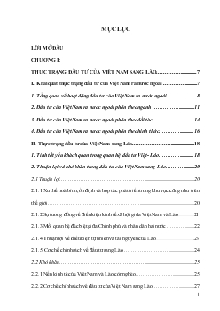 Đề tài Thực trạng và giải pháp tăng cường đầu tư của Việt Nam sang Lào