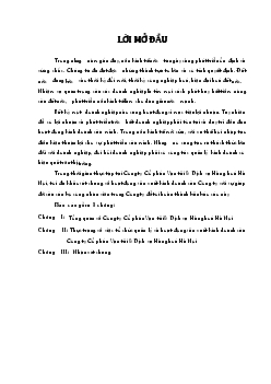 Đề tài Thực trạng về việc tổ chức quản lý và hoạt động sản xuất kinh doanh của Công ty Cổ phần Vận tải và dịch vụ Hàng hoá Hà Nội