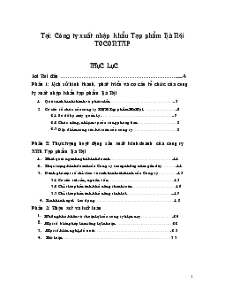 Đề tài Tình hinh hoạt động của Công ty xuất nhập khẩu tạp phẩm Hà Nội Tocontap